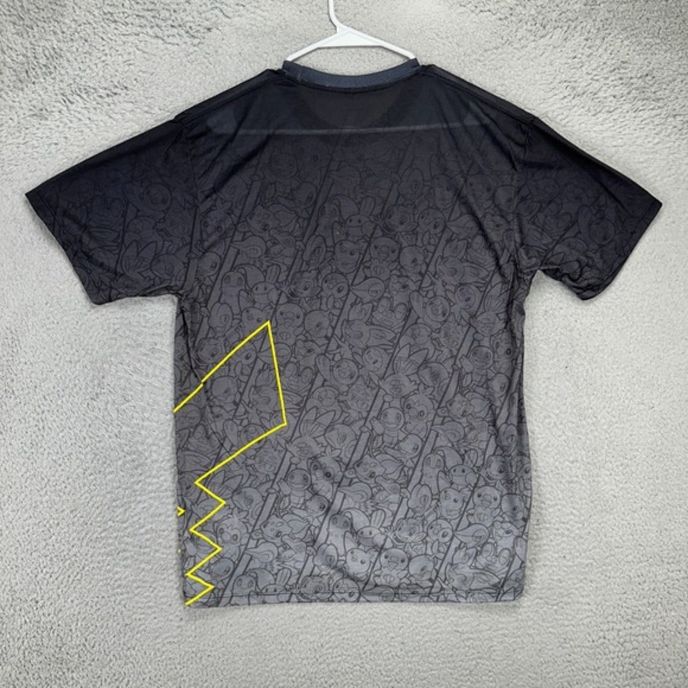Pokemon Pikachu Adult Mens T-Shirt Large Grey Graphic Ombre Short Sleeve Tee NEW - Picture 3 of 8
